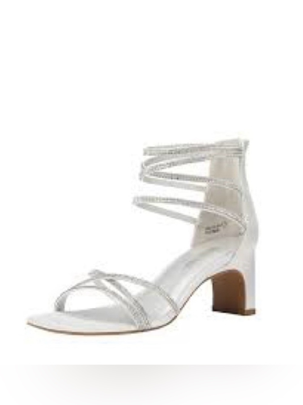 Silver Strappy Rhinestone High Heel Sandals